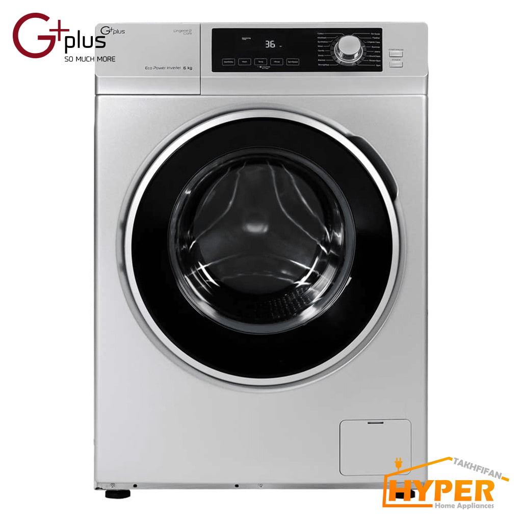 ماشین لباسشویی جی پلاس GWM-K613S نقره ای 6 کیلویی