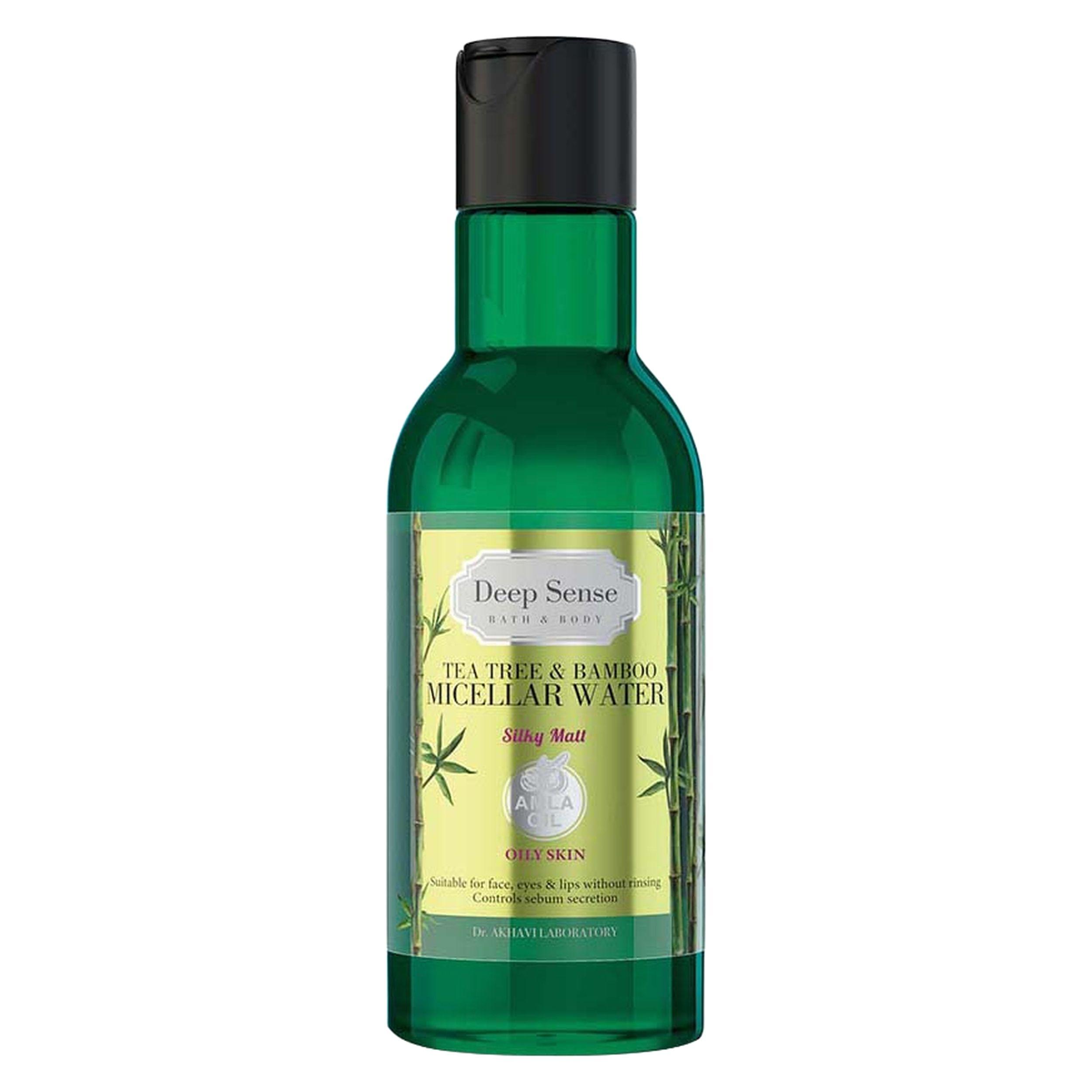 محلول پاک‌کننده آرایش صورت دیپ سنس مدل tea tree & bamboo حجم 160 میلی‌لیتر