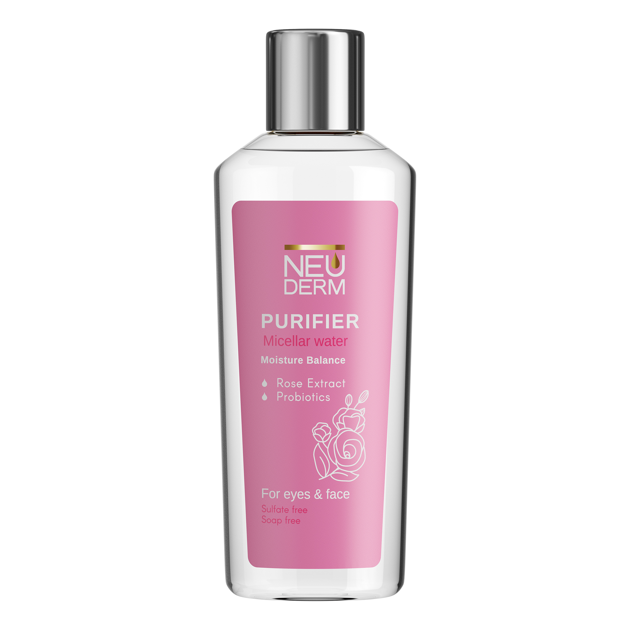 محلول پاک‌کننده آرایش صورت نئودرم مدل Gentle Purifer مناسب برای انواع پوست حجم 200 میلی‌لیتر