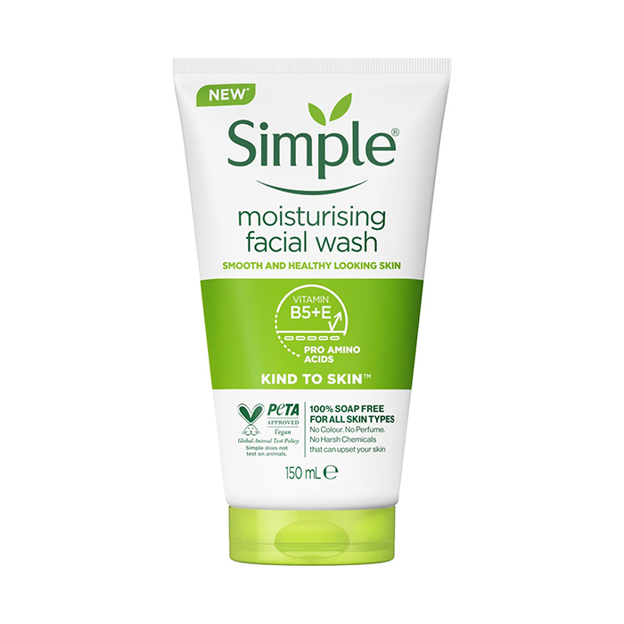 ژل شست‌وشوی صورت سیمپل مدل moisturising حجم 150 میلی‌لیتر