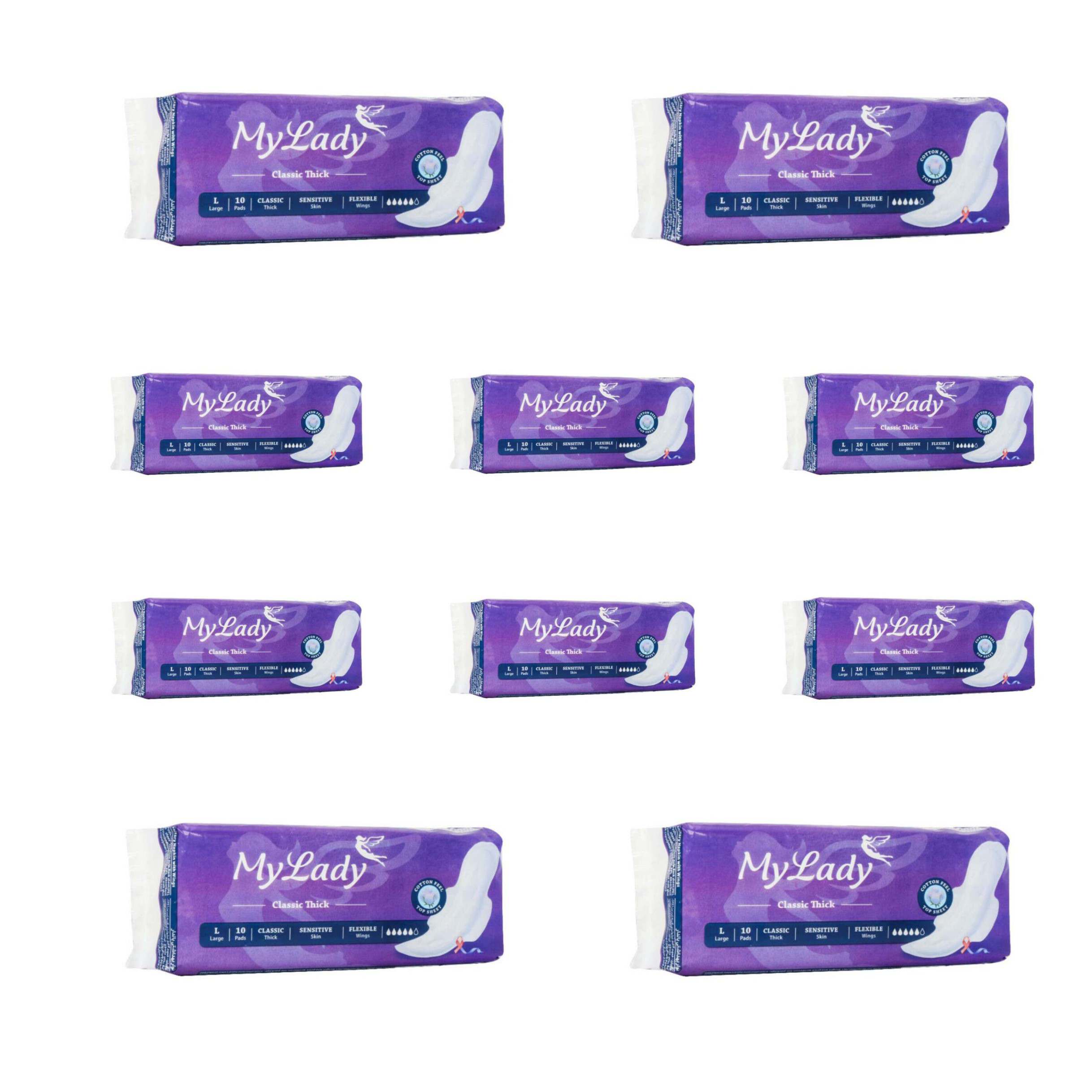 نوار بهداشتی مای لیدی مدل Classic Thick مجموعه 10 عددی