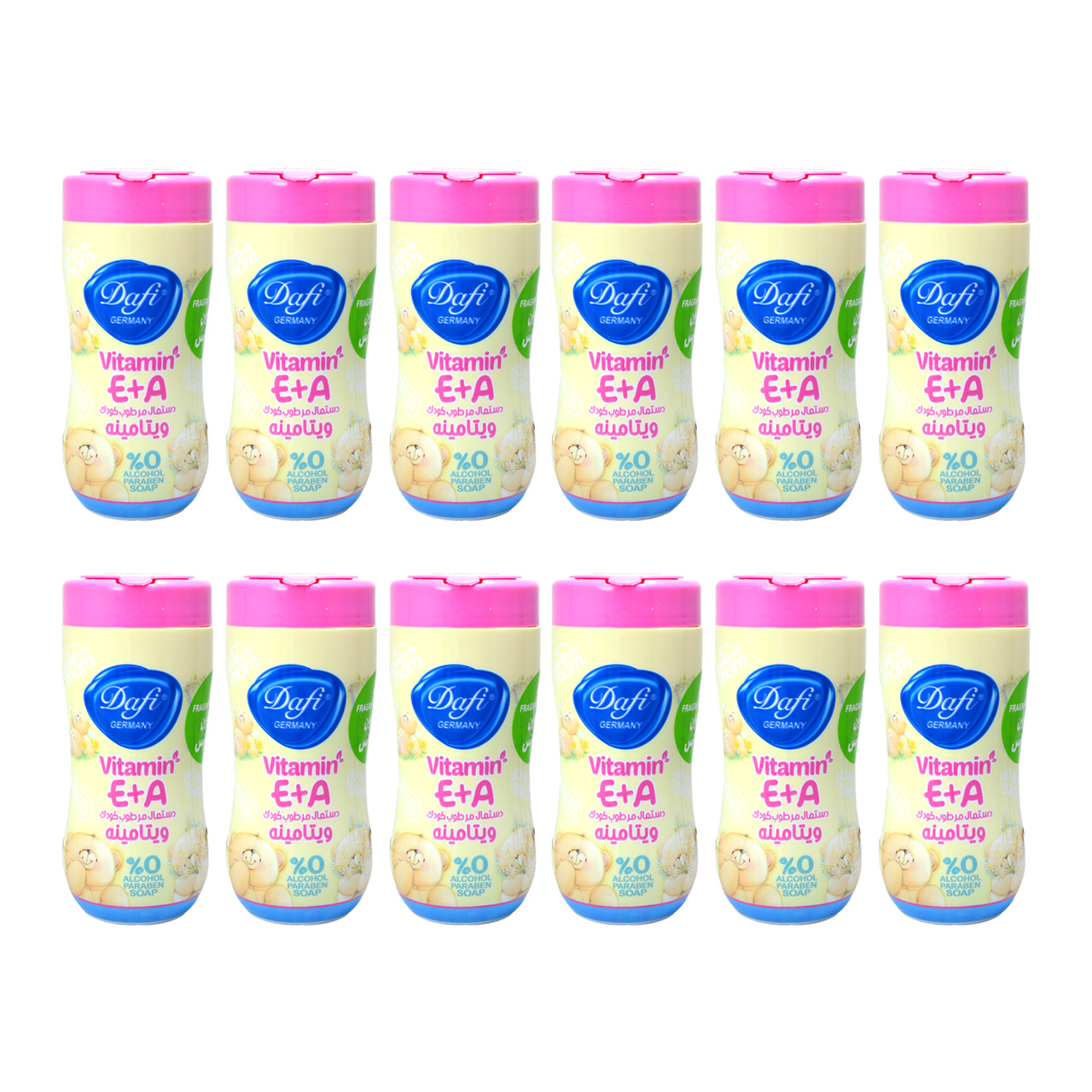 دستمال مرطوب کودک دافی مدل Vit1 مجموعه 12 عددی