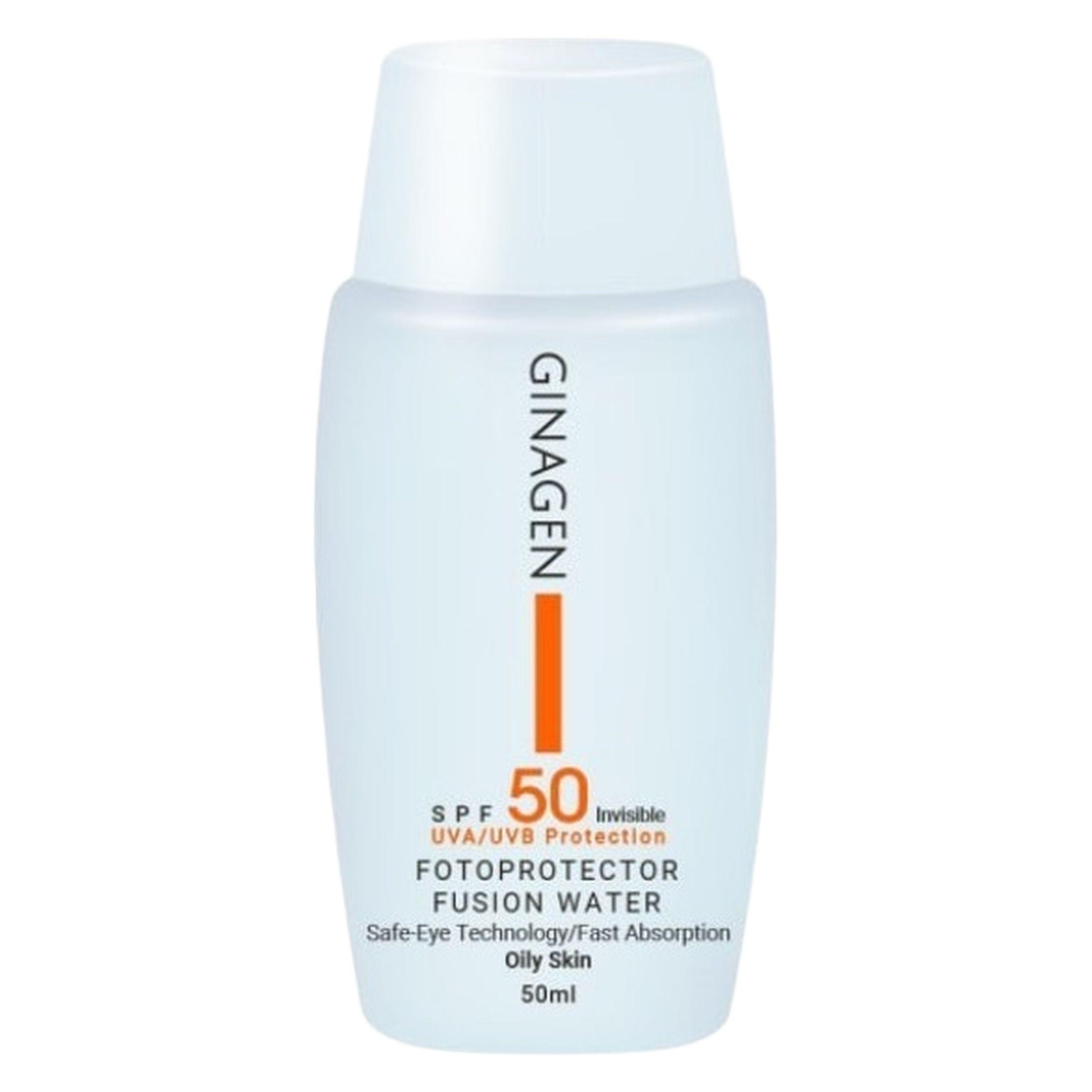 کرم ضدآفتاب بی‌رنگ ژیناژن مدل SPF50، مناسب پوست‌های چرب، حجم 50 میلی‌لیتر