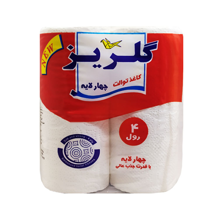 دستمال توالت چهارقلو گلریز مدل DL