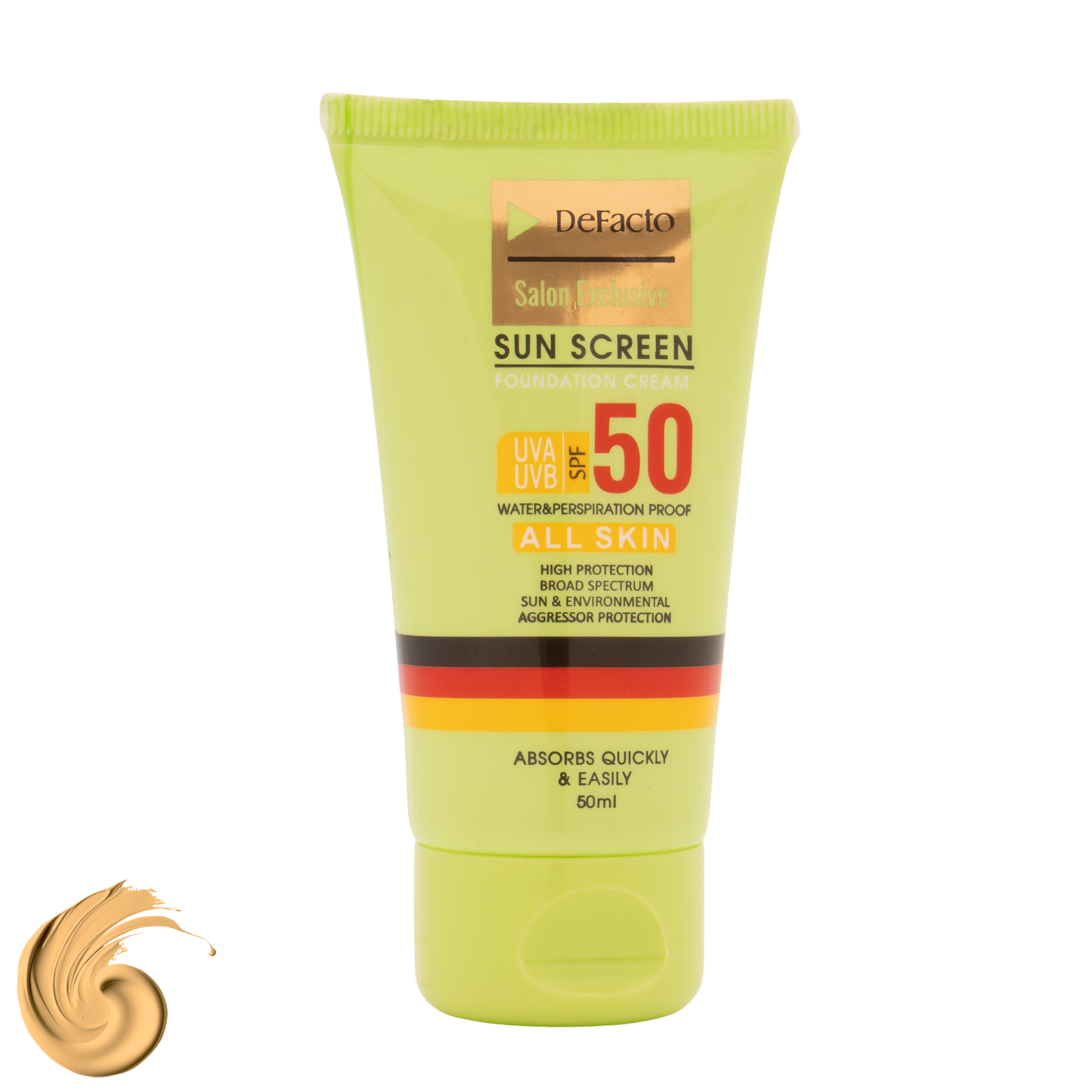 کرم ضد آفتاب رنگی صورت دیفکتو SPF 50 مدل D.01 ‌مناسب برای انواع پوست حجم 50 میلی‌لیتر