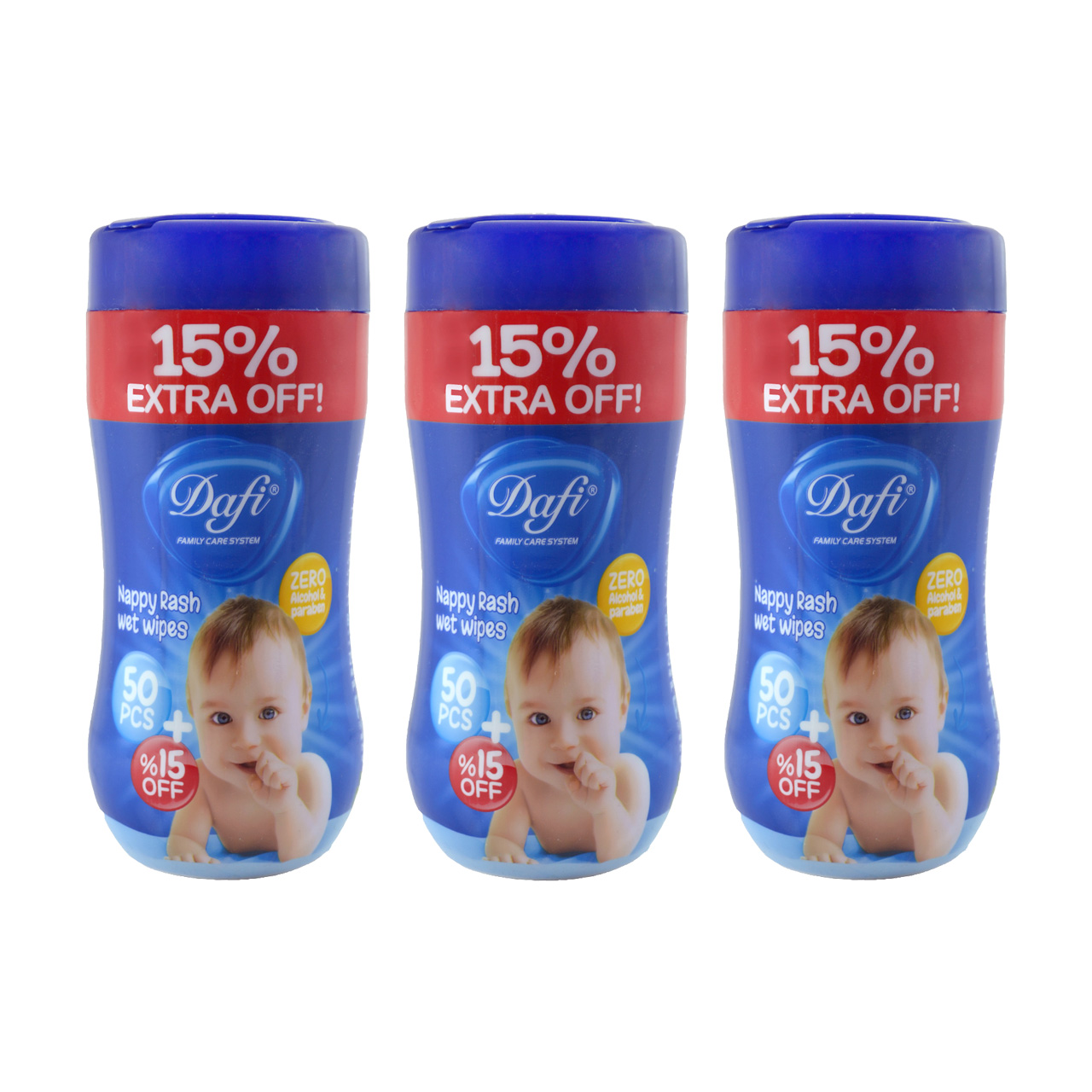 دستمال مرطوب دافی مدل nappy rash مجموعه 3 عددی