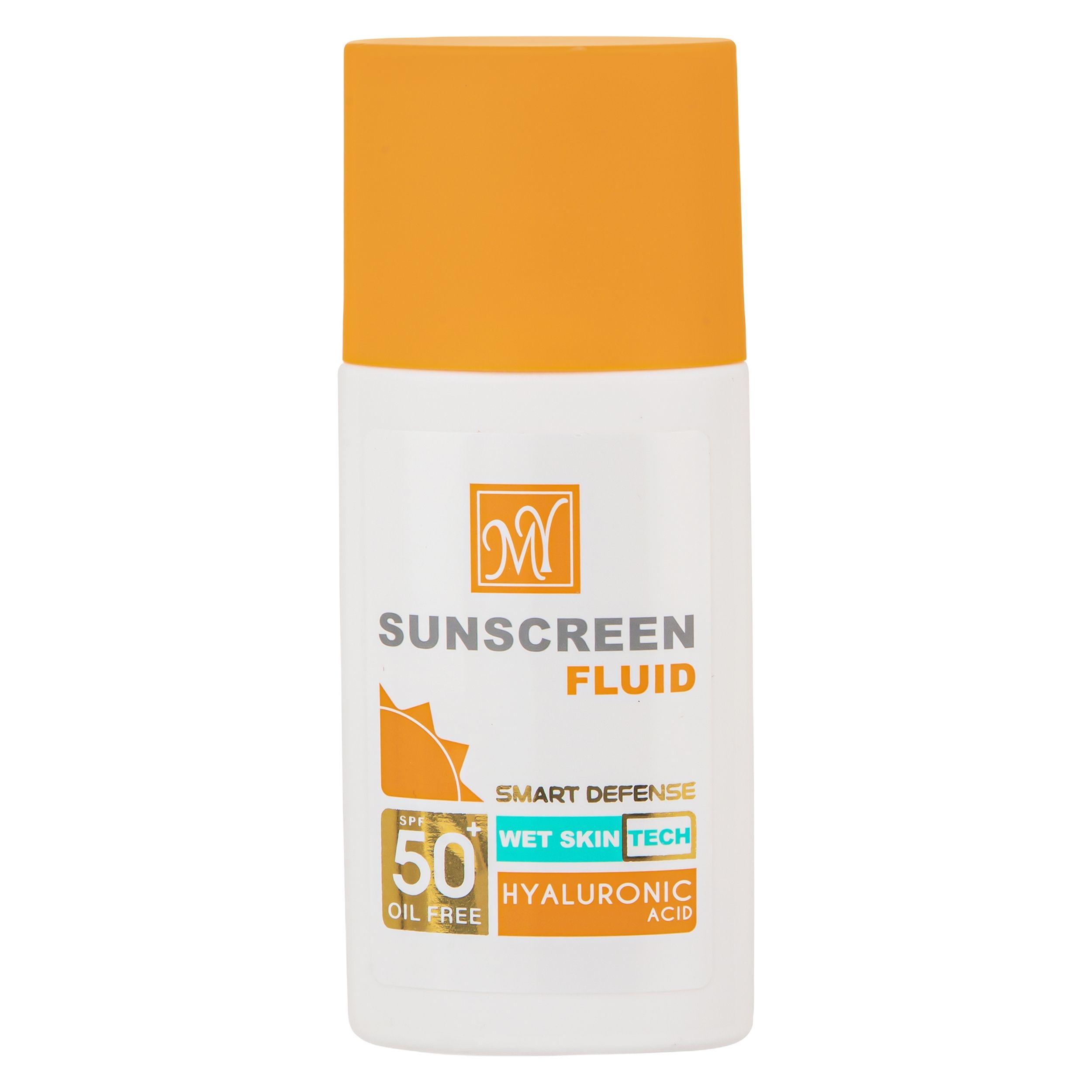 فلوئید ضدآفتاب بی‌رنگ مای SPF50 مدل Smart Defense مناسب انواع پوست، حجم 50 میلی‌لیتر