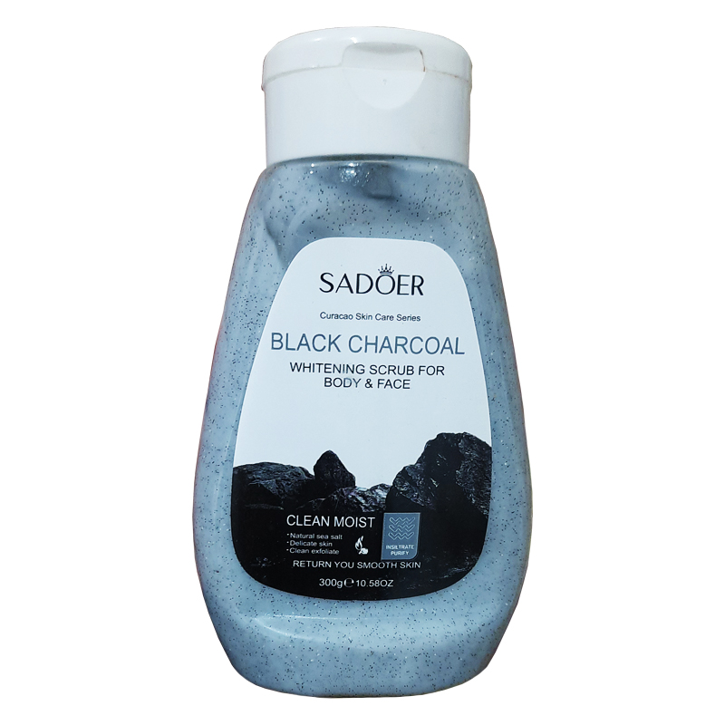 ژل اسکراب صورت و بدن سادور مدل Active Charcoal مناسب برای انواع پوست وزن 300 گرم