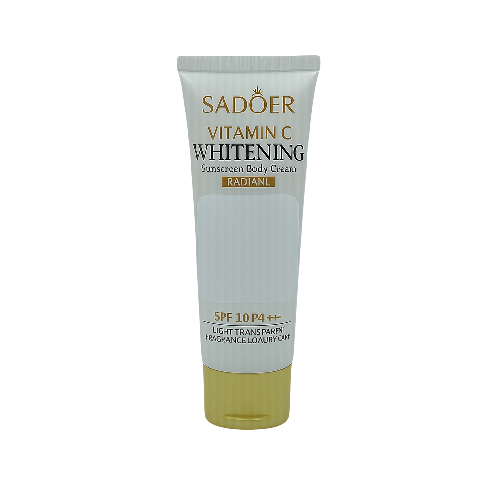 کرم ضد آفتاب بدون رنگ بدن سادور spf20 مدل ویتامین سی محافظ UVA،UVB مناسب برای انواع پوست حجم 100 میلی لیتر