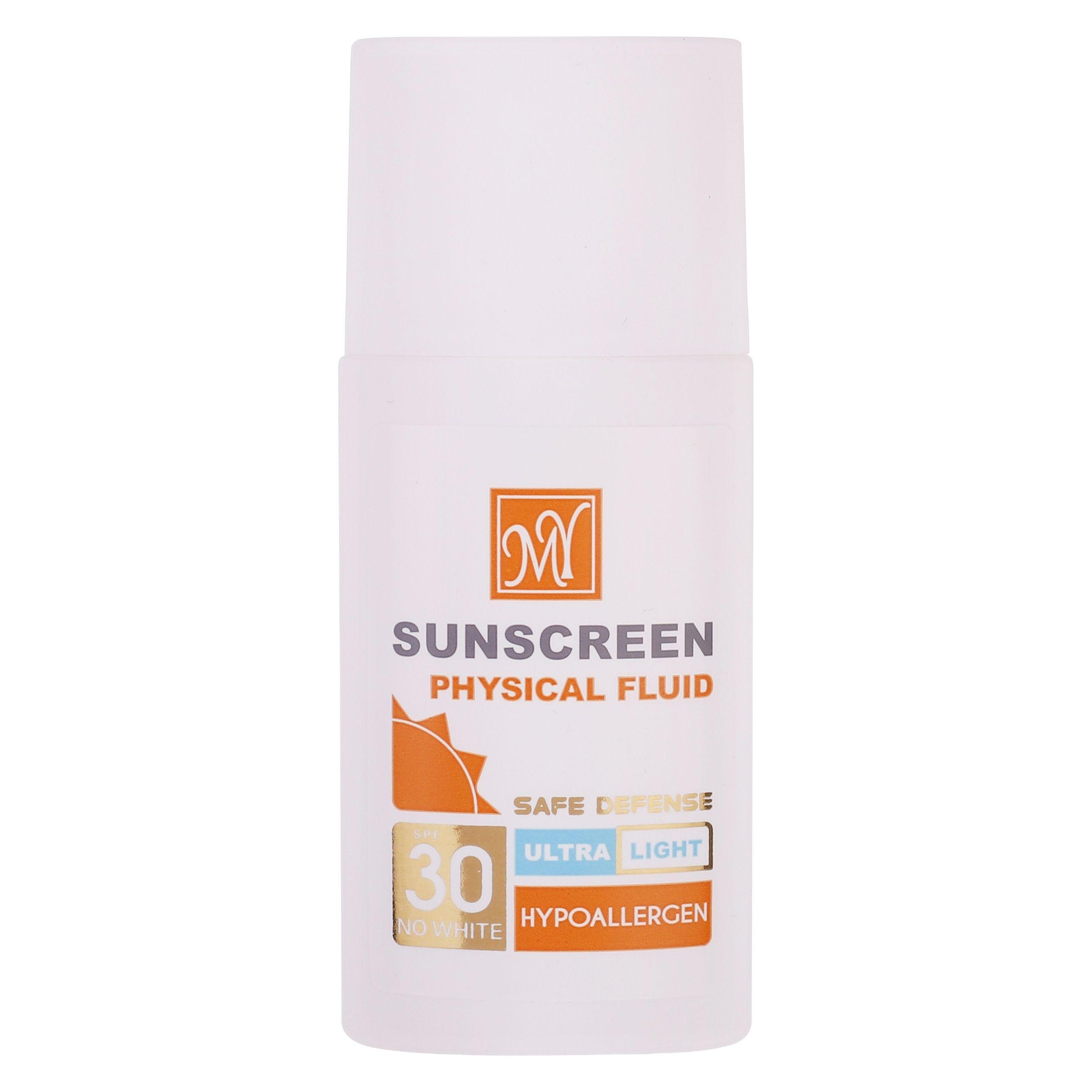 فلوئید ضدآفتاب بی‌رنگ مای +SPF30 مدل Physicall مناسب انوع پوست، حجم 50 میلی‌لیتر