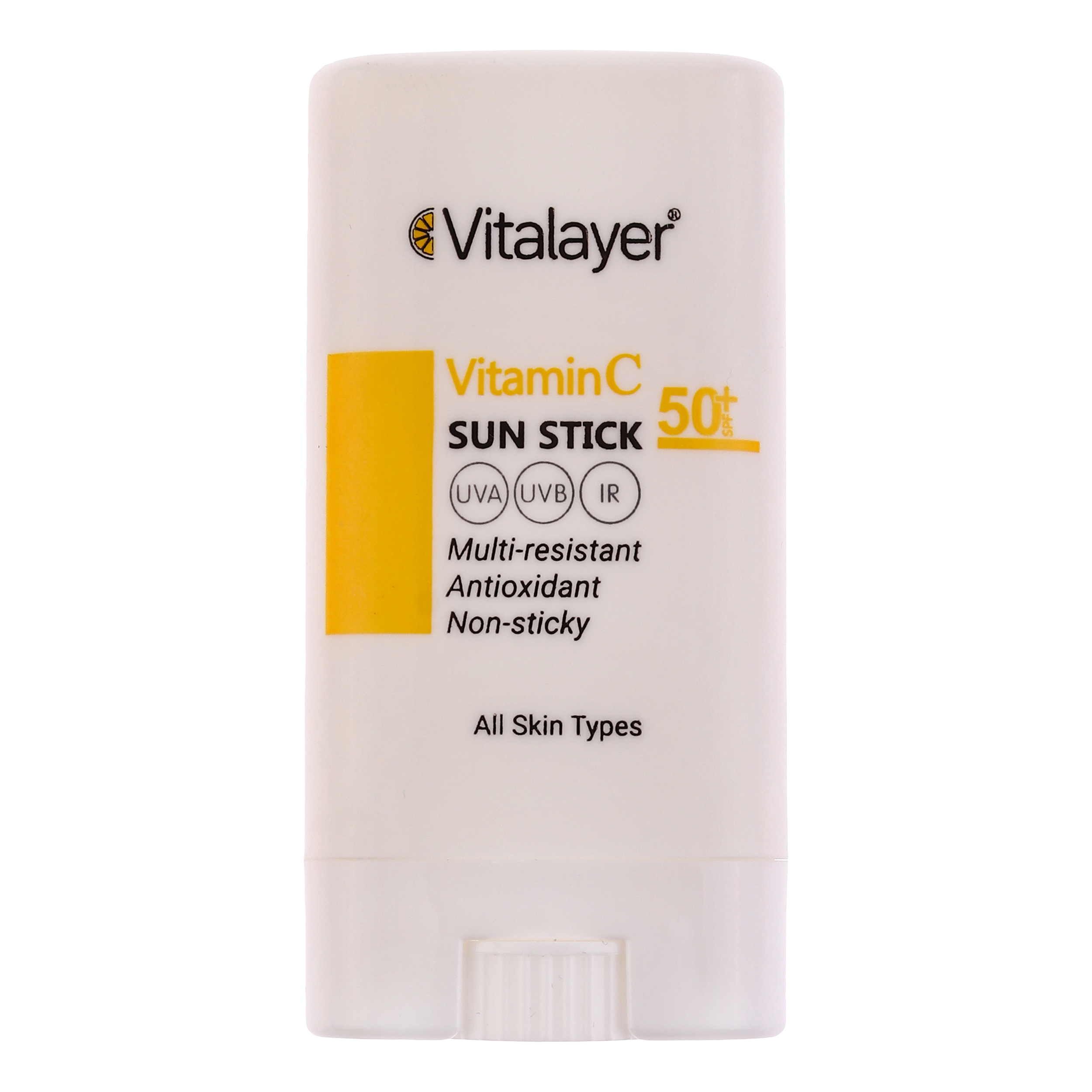 کرم ضد آفتاب بی‌رنگ صورت و بدن ویتالیر SPF 50 مدل Vitamin C ‌محافظ در برابر UVA و UVB مناسب برای انواع پوست حجم 20 میلی‌ لیتر