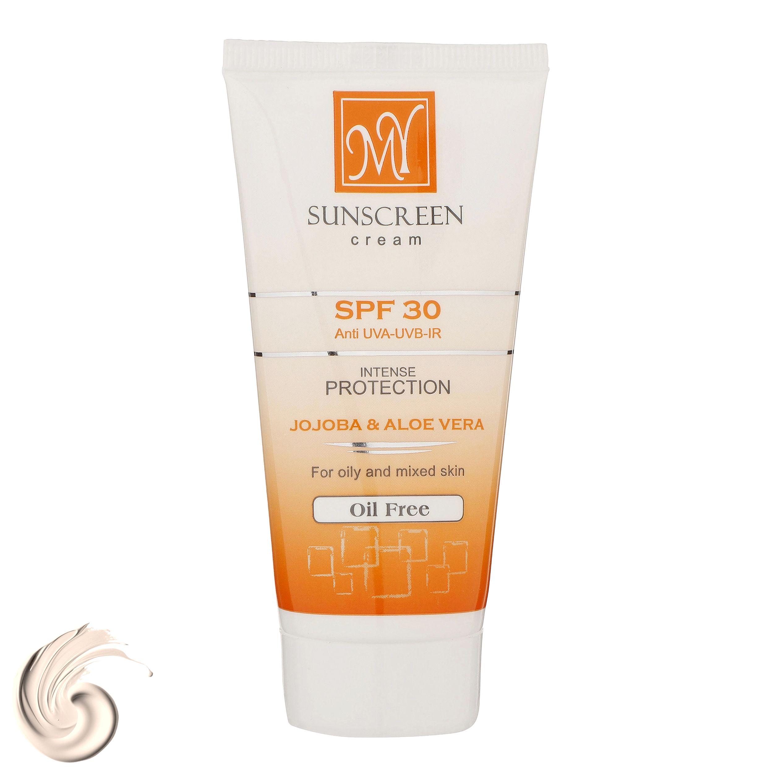 کرم ضدآفتاب بی‌رنگ مای SPF30 مدل Intense Protection، مناسب پوست‌های مختلط و چرب، حجم 50 میلی گرم