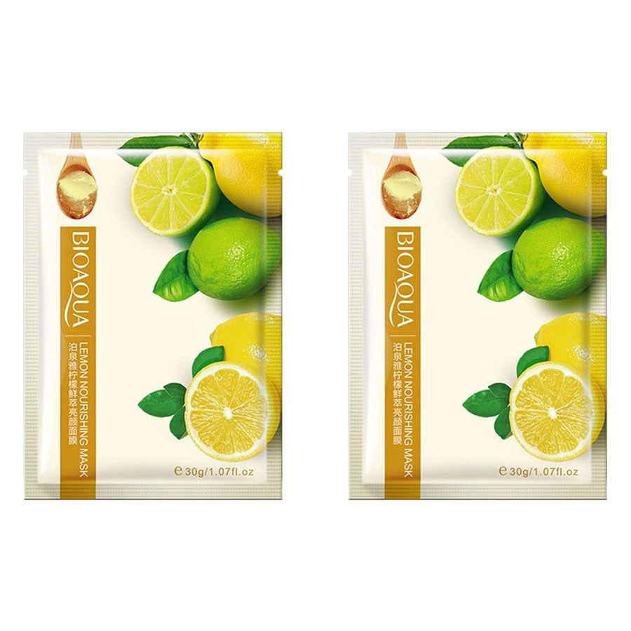 ماسک صورت بایو آکوا مدل Lemon وزن 30 گرم مجموعه 2 عددی