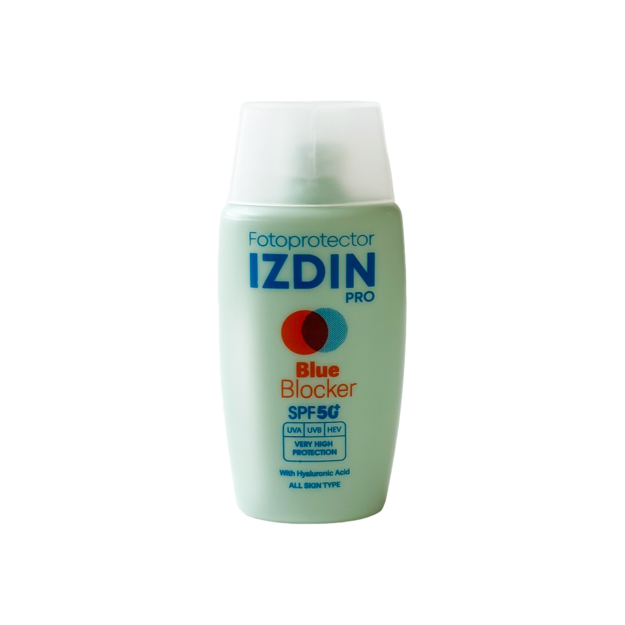 کرم ضد آفتاب بدون رنگ ایزدین SPF 50 مدل blue blocker مناسب انواع پوست‌ حجم 50 میلی‌لیتر