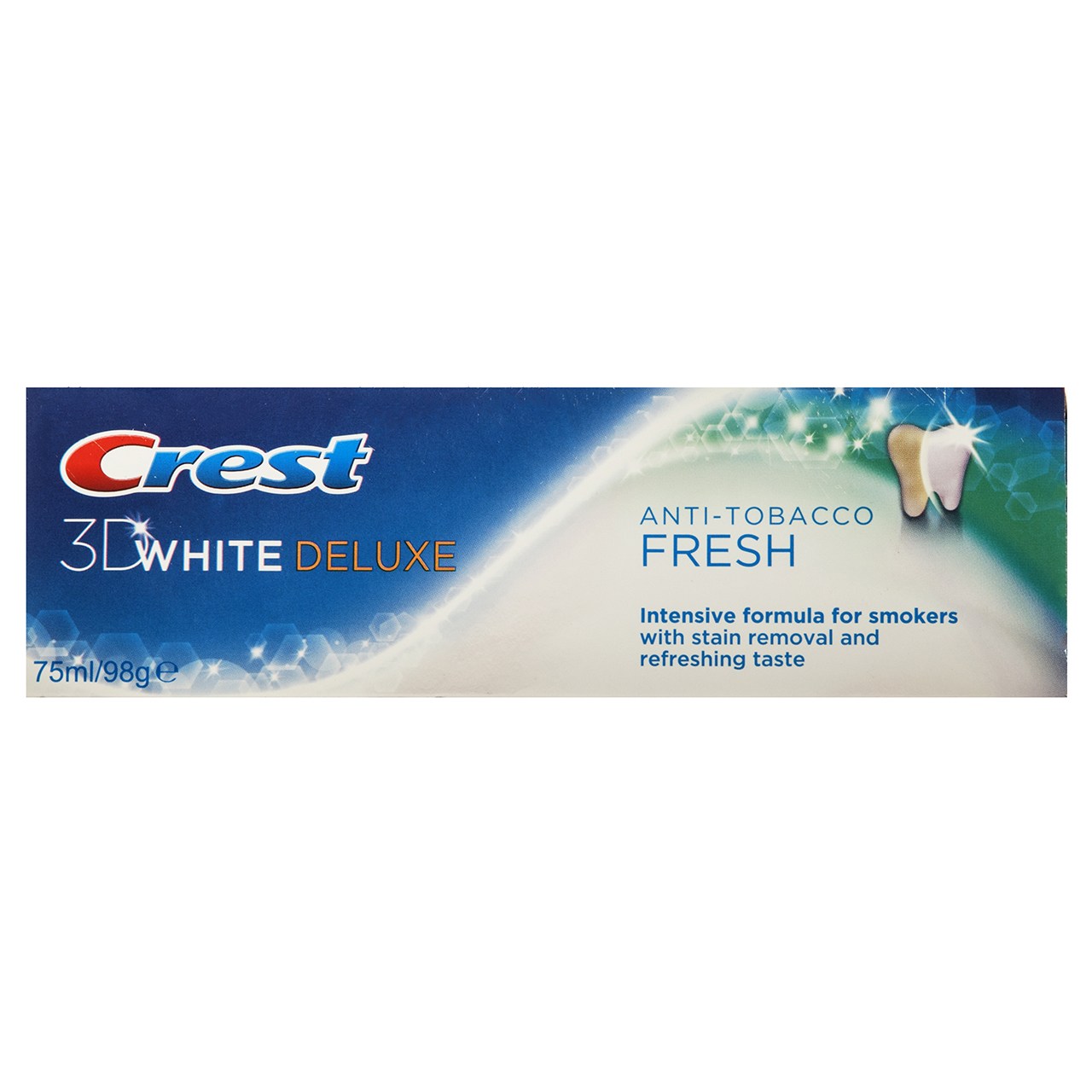 خمیر دندان کرست سری 3D White مدل Anti-Tobacco Fresh حجم 75 میلی لیتر