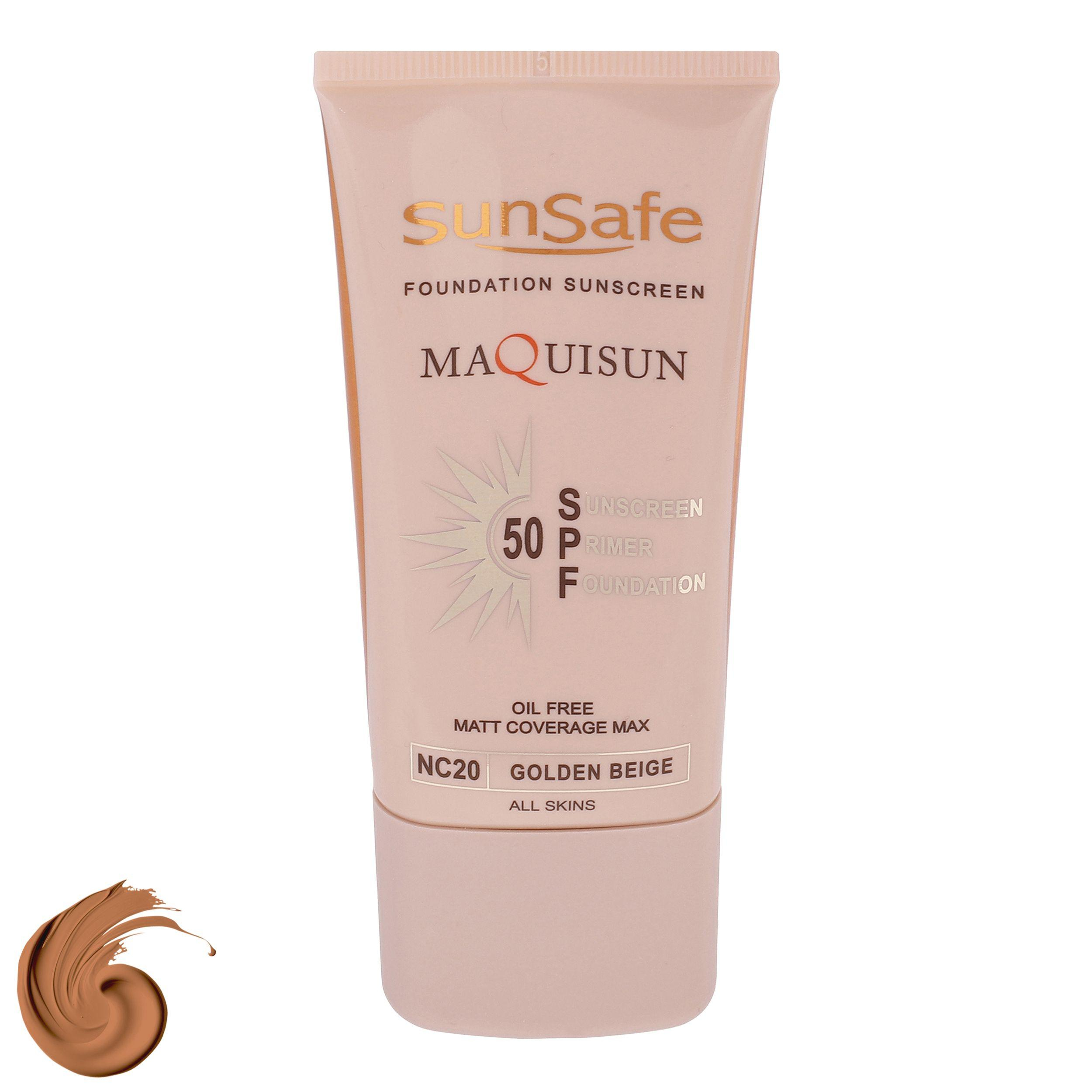 کرم ضدآفتاب رنگی سان‌سیف SPF50 مدل NC20 مناسب انواع پوست، حجم 40 میلی‌لیتر