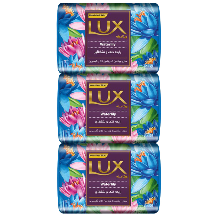 صابون شستشو بدن لوکس مدل WATERLILY مناسب برای انواع پوست وزن 90 گرم بسته 6 عددی