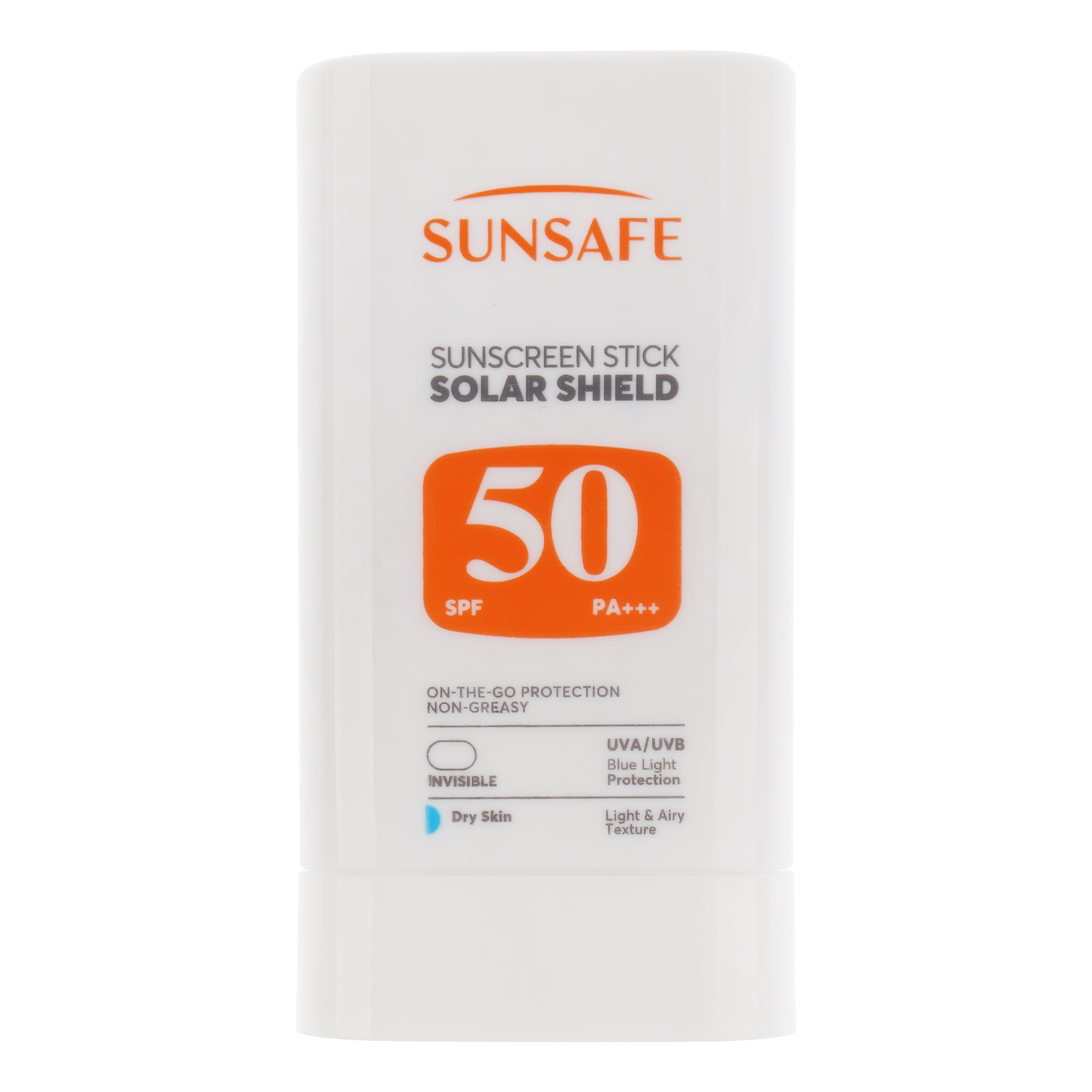 استیک ضد آفتاب بی‌رنگ صورت و بدن سان سیف SPF 50 مدل Solar Shield ‌محافظ در برابر اشعه UVA و UVB مناسب برای پوست خشک حجم 19 میلی‌لیتر